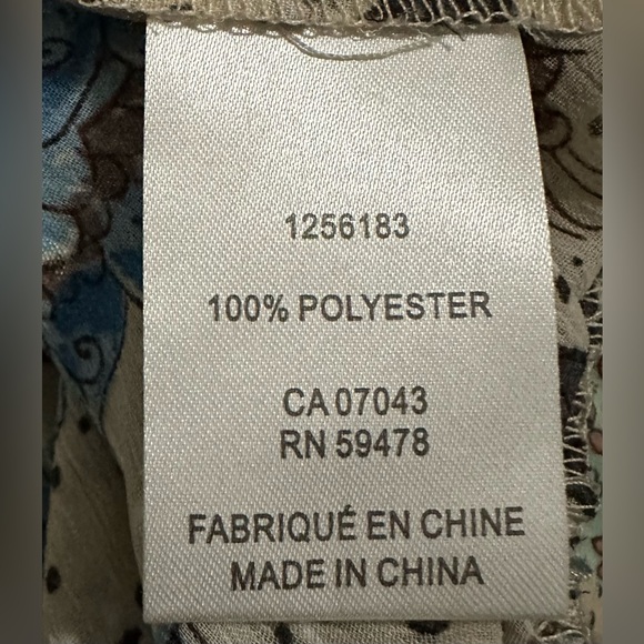 Joie Jaipur Floral Long Sleeve Smocked  Waist & Cuffs Clip Dot Peasant Top - Picture 9 of 10